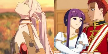 A Still from "Frieren: Beyond Journey’s End" Anime (Left), Characters from the Anime (Right)