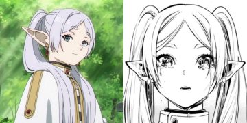 A Still from "The Frieren: Beyond Journey’s End" Anime (Left), A Still from the Manga (Right)