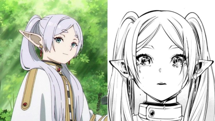 A Still from "The Frieren: Beyond Journey’s End" Anime (Left), A Still from the Manga (Right)