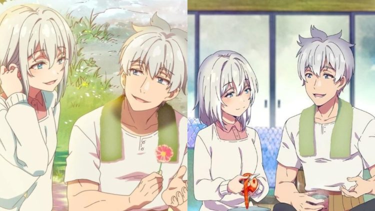 A Still from "Grandpa and Grandma Turn Young Again" (Left), Characters from the Anime (Right)