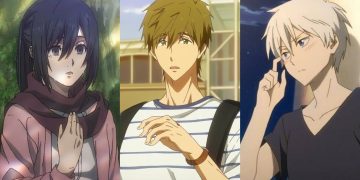 Mikasa Ackerman from "Attack On Titan" (Left), Makoto  Tachibana from "Free" (Middle), Zen Wistaria from "Snow White With The Red Hair"