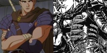 Berserk 1997 Anime (Left), Berserk Manga (Right)