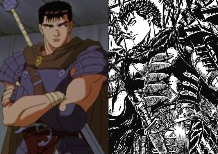 Berserk 1997 Anime (Left), Berserk Manga (Right)