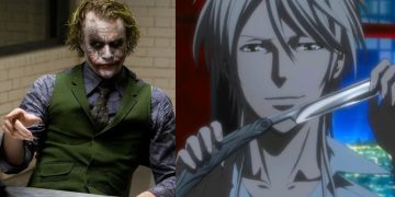 Heath Ledger's Joker from 'The Dark Knight' (Left), Shogo Makishima from 'Psycho-Pass' (Right)
