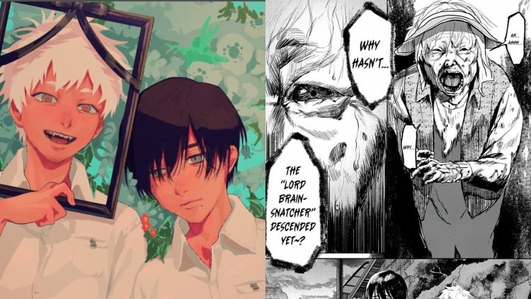 Manga illustration of 'The Summer Hikaru Died' (Left), A Panel from the Manga series (Right) (Credits: Mokumokuren)