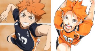 Hinata Shoyo (pictured left) from the 'Haikyuu!!' Anime (Credits: TOHO Animation) and from the manga (pictured right) (Credits: Haruichi Furudate)