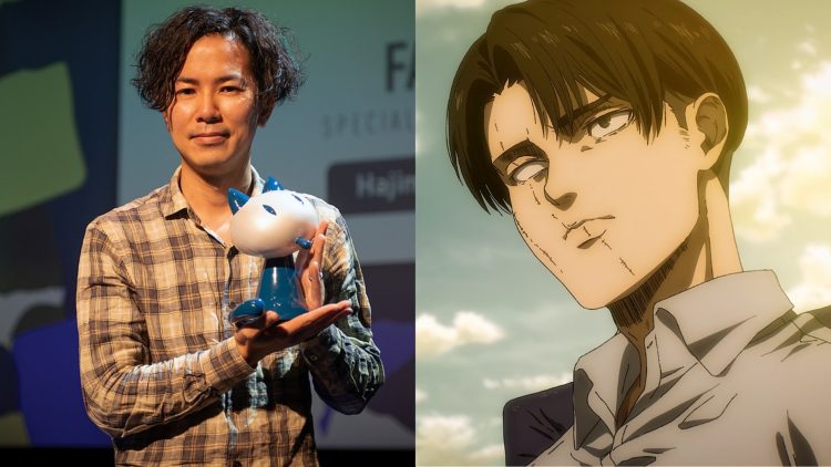 "Attack On Titan's" Author Hajime Isayama (Left), Levi Ackerman from "Attack On Titan" (Right)