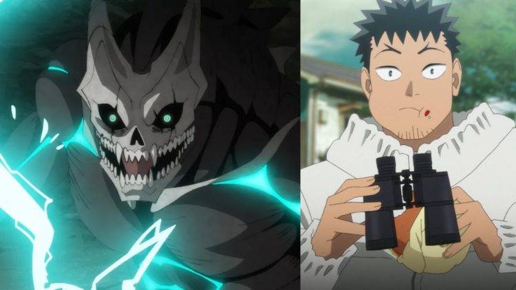 A Still from 'Kaiju No. 8' (Left), Kafka from the Anime (Right)