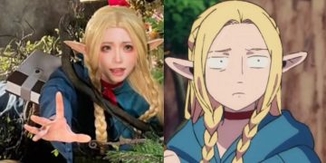 A Marcille cosplay by @kitaro_cos (Left), Marcille from 'Delicious In Dungeon' (Right)