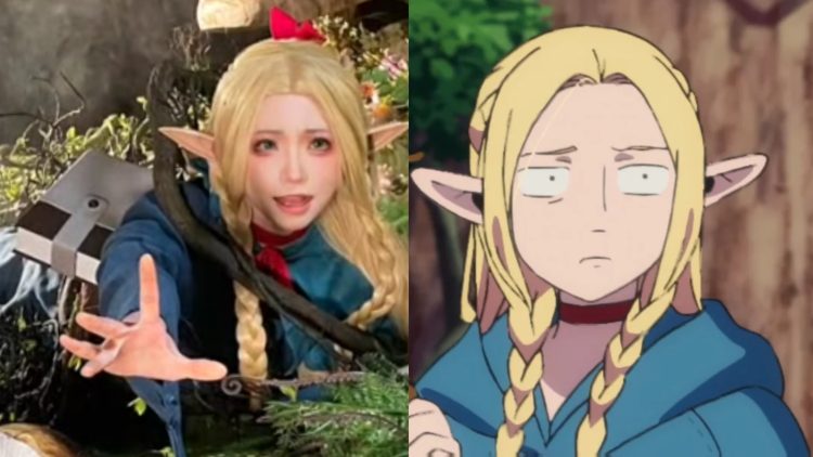A Marcille cosplay by @kitaro_cos (Left), Marcille from 'Delicious In Dungeon' (Right)