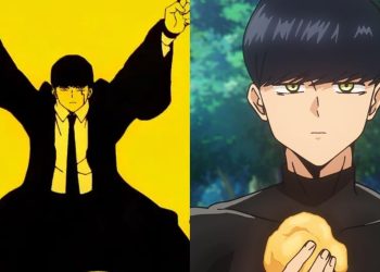 Mash Burnedead from the 'Mashle: Magic and Muscles' opening theme (Left) and the Anime (Right) (A-1 Pictures)