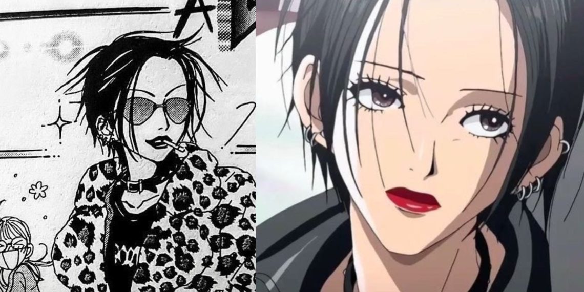 Nana Osaki from the Manga (Left) and the Anime (Right) (Studio MADHOUSE)