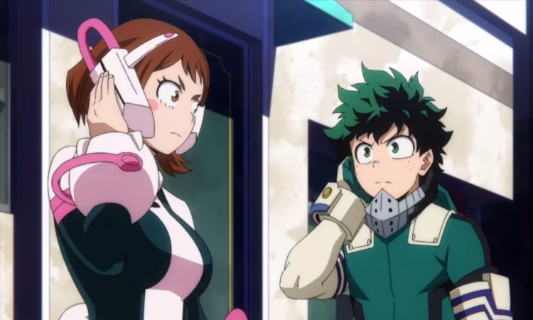Ochako Uraraka (Left) and Izuku Midoriya (Right) getting ready for a mission in 'My Hero Academia' (Credits: Studio Bones)