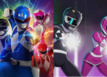 A still from 'Mighty Morphin Power Rangers: Once And Always' (Left), AS till from the 'Power Rangers' animated TV Reboot (Right)