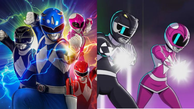 A still from 'Mighty Morphin Power Rangers: Once And Always' (Left), AS till from the 'Power Rangers' animated TV Reboot (Right)