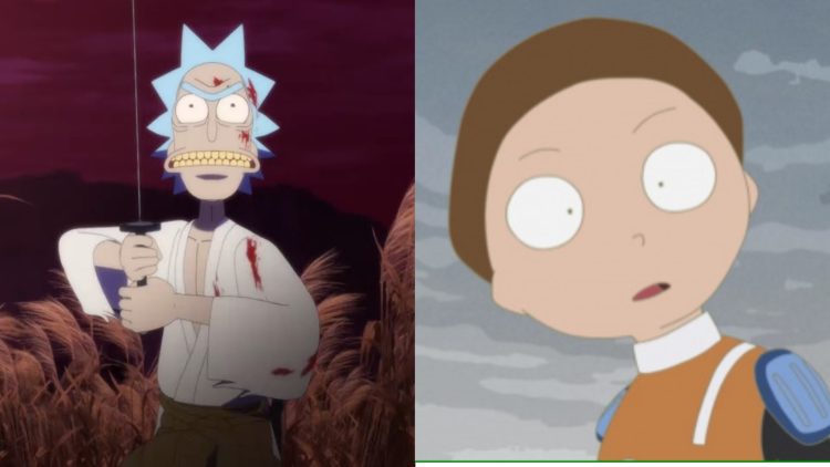 A Still from 'Rick And Morty' on Adult Swim (Left), Morty from the Anime adaptation (Right)