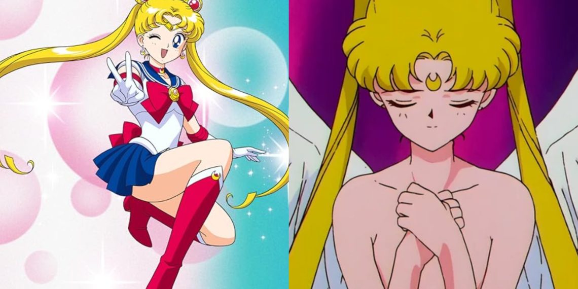 Usagi Tsukino from the 'Sailor Moon' Anime illustration (left), Usagi Tsukino in the uncencored version (Right) (Credits: Toei Animation)