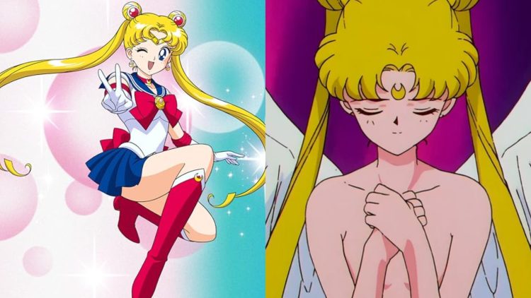 Usagi Tsukino from the 'Sailor Moon' Anime illustration (left), Usagi Tsukino in the uncencored version (Right) (Credits: Toei Animation)