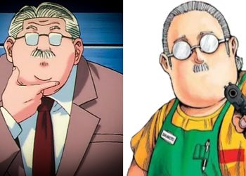 Coach Anzai from 'Slam Dunk!' (Left) (Toei Animation), Taro Sakamoto from 'Sakamoto Days' (Right) (TMS Entertainment)