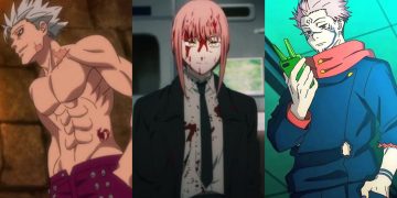 Ban from 'Seven Deadly Sins' (Left) (CloverWorks), Makima from 'Chainsaw Man' (Middle) (MAPPA), Sukuna from 'Jujutsu Kaisen' (Right) (MAPPA)