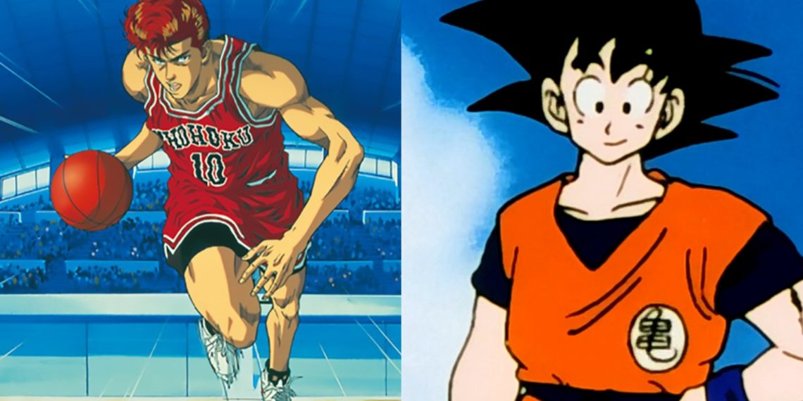 Hanamichi Sakuragi from 'Slam Dunk' (Left) (Toei Animation), Goku from 'Dragon Ball Z' (Toei Animation)