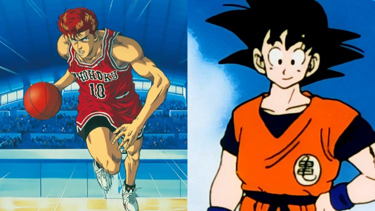 Hanamichi Sakuragi from 'Slam Dunk' (Left) (Toei Animation), Goku from 'Dragon Ball Z' (Toei Animation)
