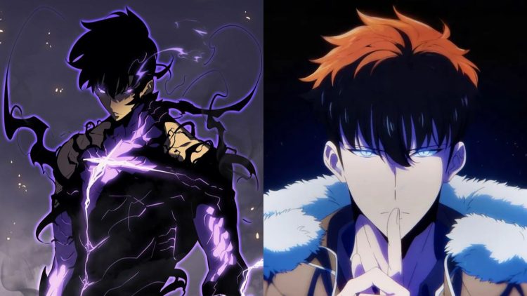 An illustration for "Solo Leveling" (Left), A Still from the teaser for "Solo Leveling" Season 2 (Right)