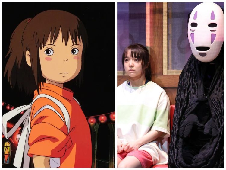 A Still from "Spirited Away" the Movie (Left), A Still from "Spirited Away" the Play (Right)