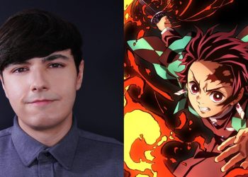 Tanjiro's English VA Zach Aguilar (Left), Tanjiro from 'Demon Slayer' (Right)