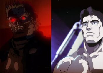 A Still from 'Terminator Zero' the Anime (Left), A character from the Anime (Right)