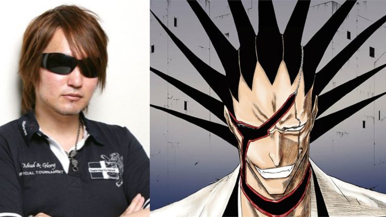 Tite Kubo, the creator of "Bleach" (Left), Kenpachi Zaraki from the Anime (Right)