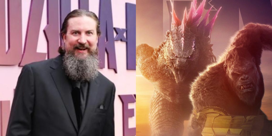Sam Wingard (Left), The Poster for 'Godzilla X Kong' (Right) (Legendary Pictures)