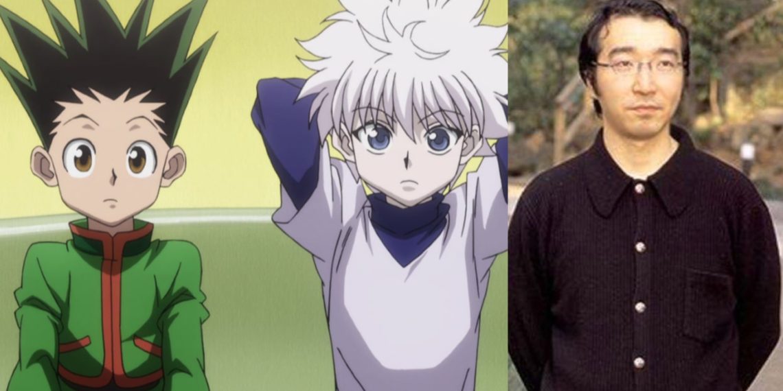 Gone and Killua from the 'HUnter x Hunter' Anime (Left) (Studio Nippon Animation), Yoshihiro Togashi, author of the series (Right)