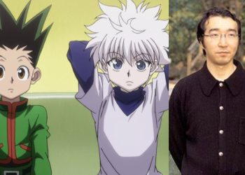 Gone and Killua from the 'HUnter x Hunter' Anime (Left) (Studio Nippon Animation), Yoshihiro Togashi, author of the series (Right)