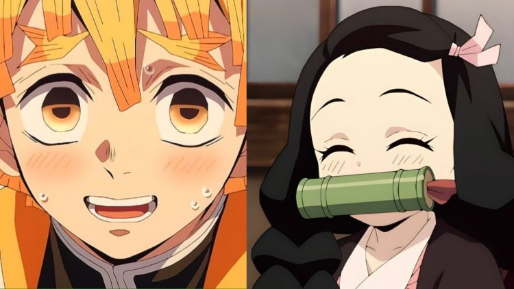 Zenitsu (Left) and Nezuko (Right) from 'Demon Slayer' the Anime
