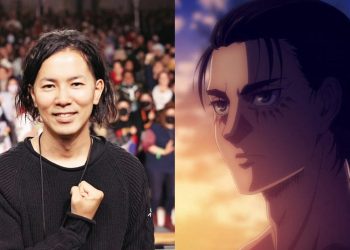 Hajime Isayama (Left), the creator of 'Attack On Titan' featuring Eren Yeager (left) from the Anime (MAPPA)