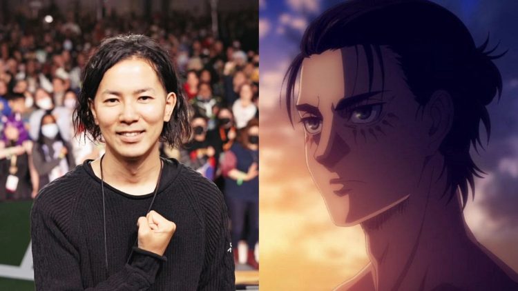 Hajime Isayama (Left), the creator of 'Attack On Titan' featuring Eren Yeager (left) from the Anime (MAPPA)