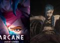 An illustrative poster for 'Arcane: Season 2' featuring Jinx and Vi (Left), Jinx from Season 1 (Studio Fortiche)
