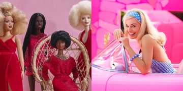 Barbie Dolls (Left) from the trailer for 'Black Barbie' (Shondaland), Margot Robbie (Right) from Greta Gerwig's 'Barbie'