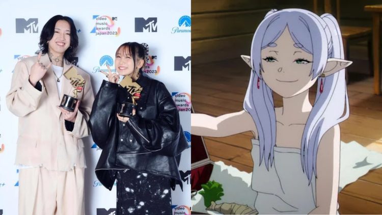 Japanese Pop duo 'YOASOBI' (Left), Frieren (Right) from 'Frieren: Beyond Journey's End' (Studio MADHOUSE)