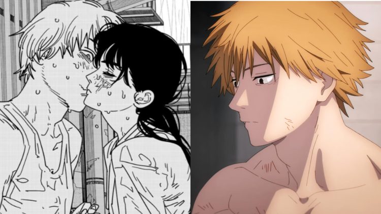 Denji and Yoru from the latest chapter of 'Chainsaw Man' (Left) Denji from the Anime (Right) (MAPPA)