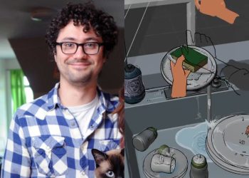 Michael Berardini (Left) and his Animation project (Right) posted on Twitter