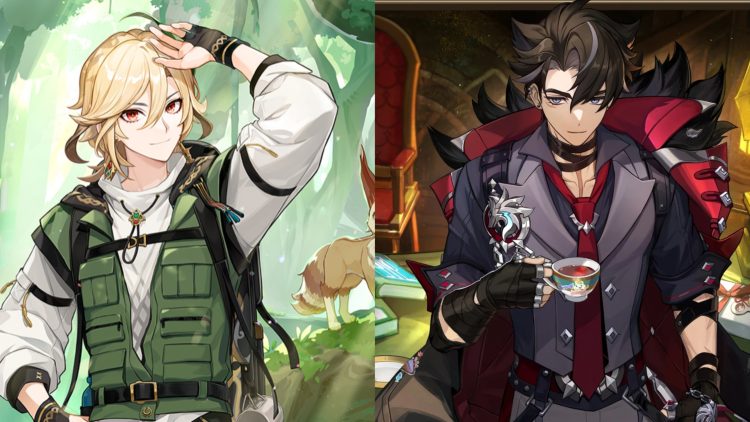 Kaveh (Left) and Wriothesley (Right) from Genshin Impact (HoYoverse)