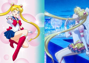 Usagi from the original 'Sailor Moon' Anime (Left) (Toei Animation), Usagi from 'Pretty Guardian Sailor Moon Cosmos The Movie' (Right) (Studio DEEN)