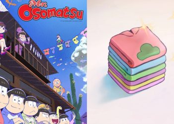 An illustrative poster for 'Mr. Osomatsu' (Left), An illustration for 'Mr. Osomatsu' Season 4 TV Anime Announcement (Right) (Studio Pierrot)