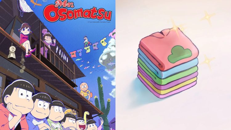 An illustrative poster for 'Mr. Osomatsu' (Left), An illustration for 'Mr. Osomatsu' Season 4 TV Anime Announcement (Right) (Studio Pierrot)