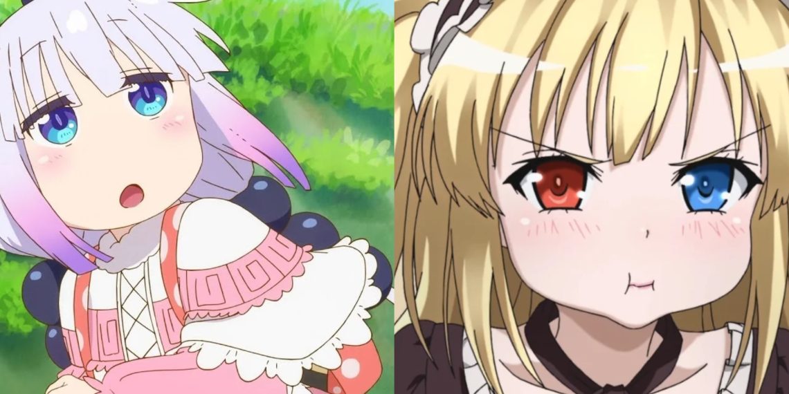 Kanna Kamui (Left) from 'Miss Kobayashi's Dragon Maid' (Kyoto Animation), Kobato Hasegawa (Right) from 'Haganai' (AIC Build)