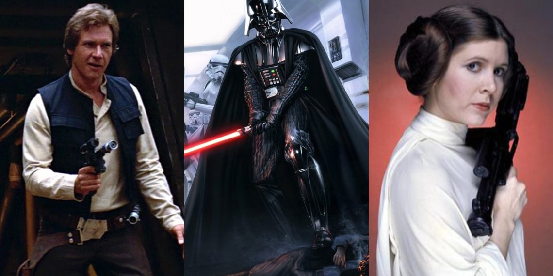 Han Solo (Left), Darth Vader (Middle) and Princess Leia (Right) from the 'Star Wars' franchise (George Lucas)