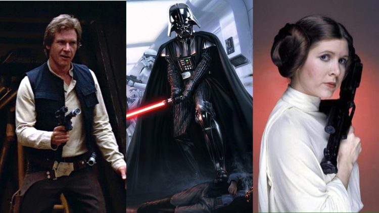 Han Solo (Left), Darth Vader (Middle) and Princess Leia (Right) from the 'Star Wars' franchise (George Lucas)