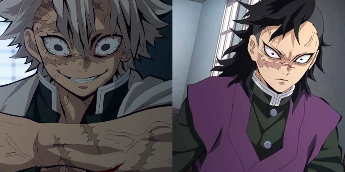 Sanemi (Left) and his brother Genya (Right) from 'Demon Slayer' (Ufotable)
